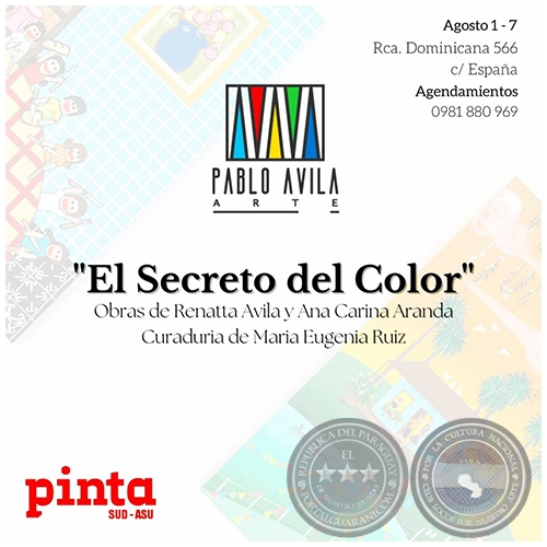 EL SECRETO DEL COLOR - Obras de Renatta Avila y Ana Carina Aranda - 1 al 7 de Agosto 2022
